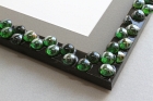 Green stones, black frame resin detail