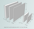 3/4", 1-1/2" & 2-3/8"  size stretcher bars, for a sample 24x16"  frame